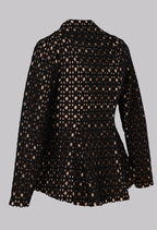 Noir Lattice Peplum Jacket