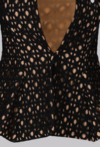 Noir Lattice Peplum Jacket