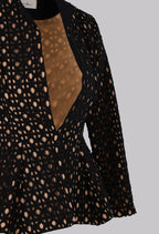 Noir Lattice Peplum Jacket