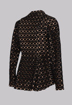 Noir Lattice Peplum Jacket