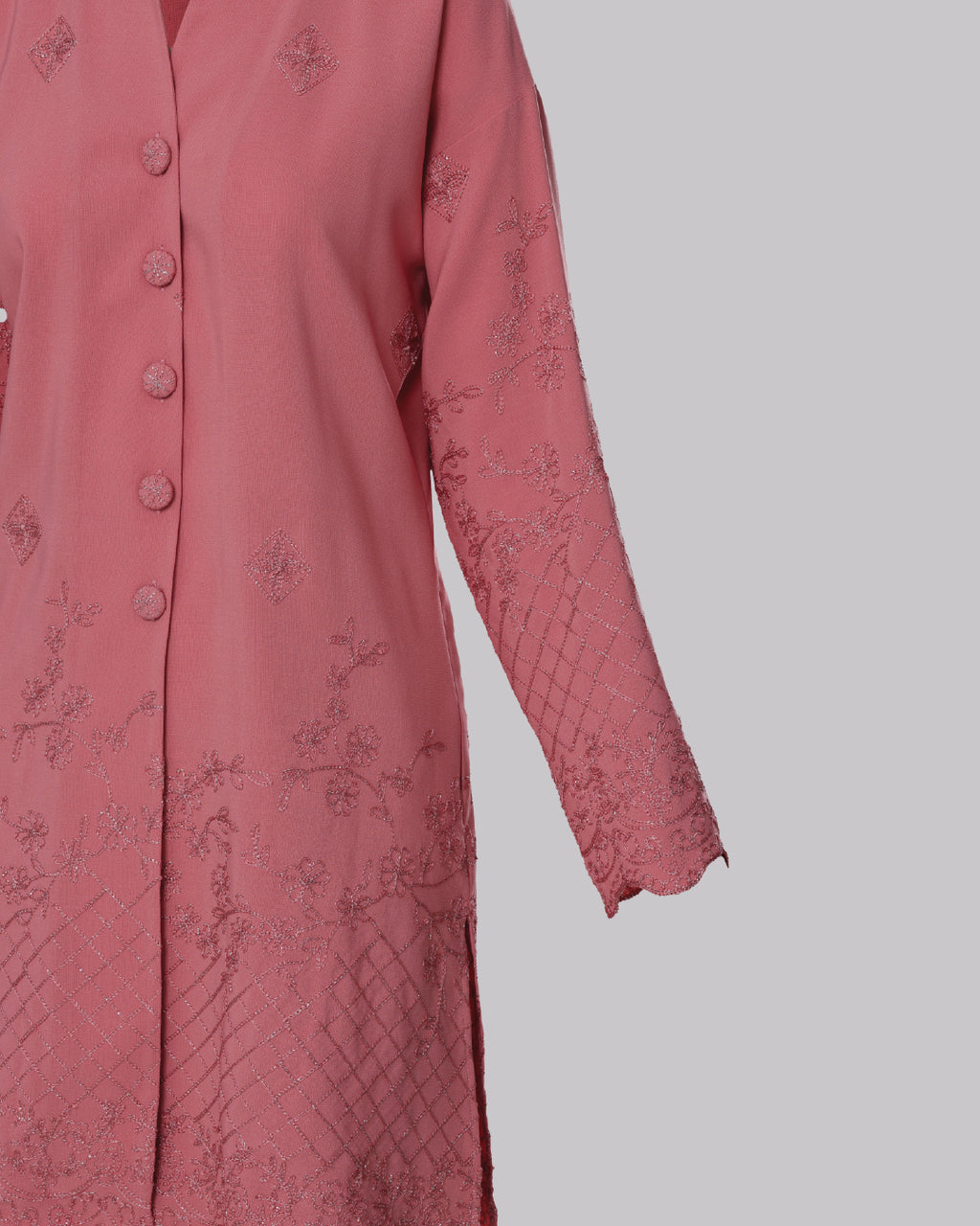 Shazea Kurung dalam Powder Pink Violet