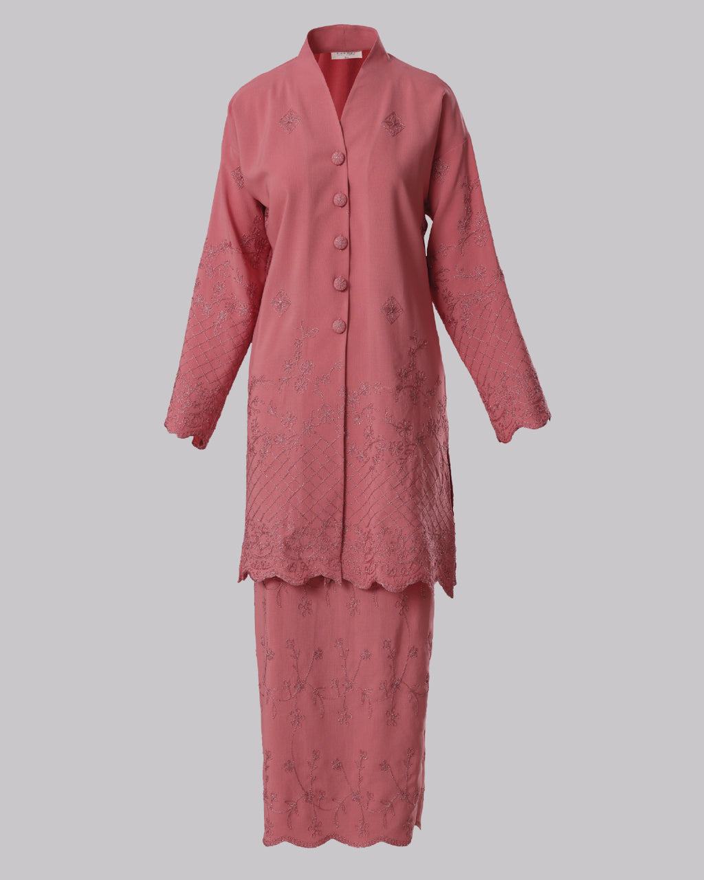 Shazea Kurung dalam Powder Pink Violet