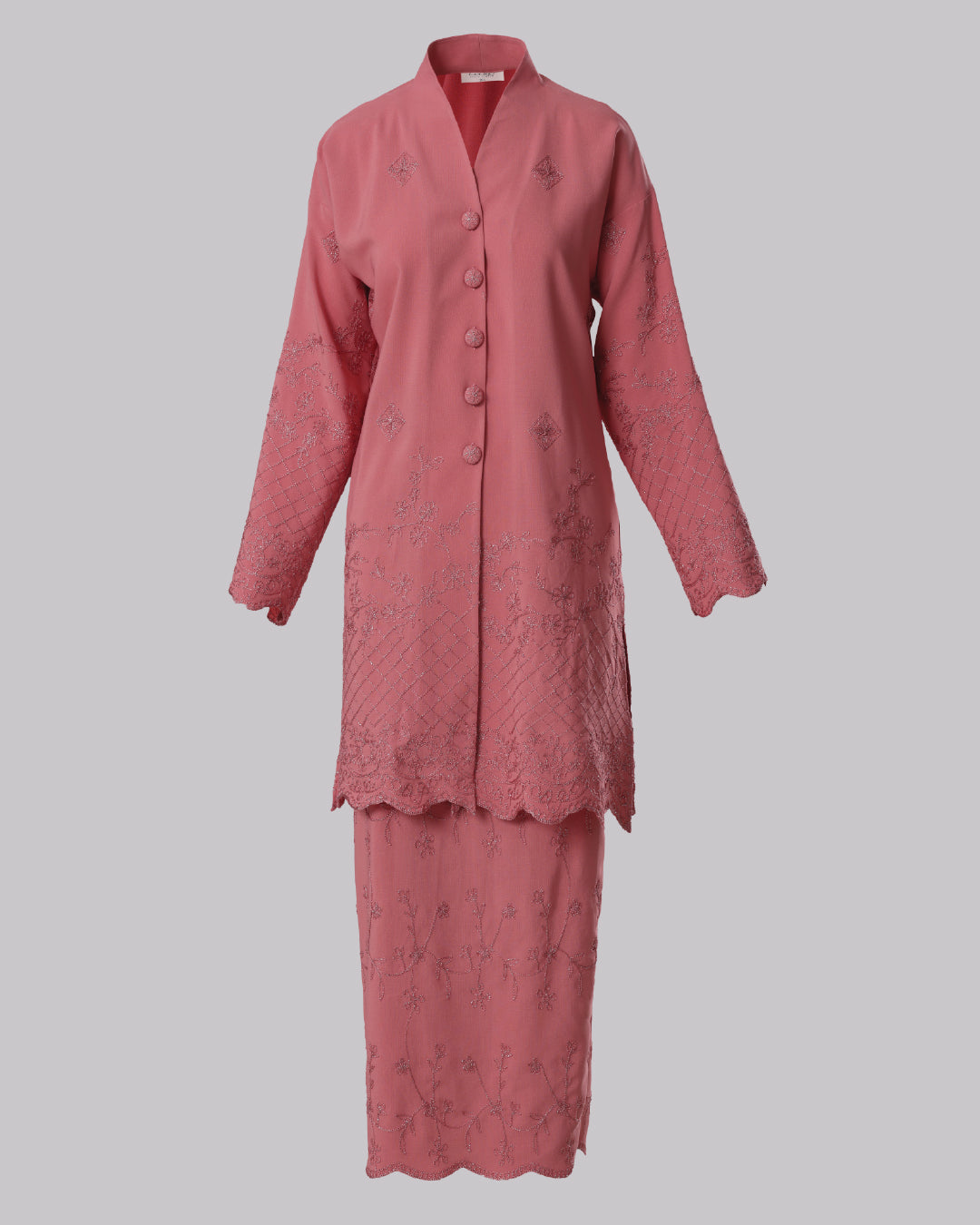 Shazea Kurung dalam Powder Pink Violet