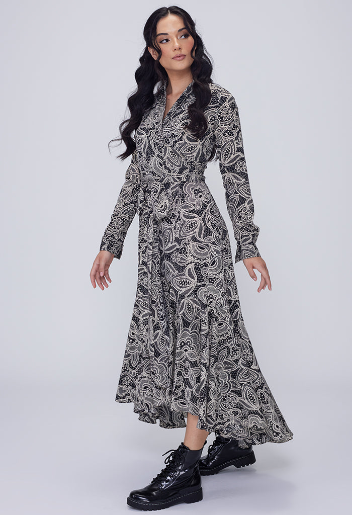 Mia Lace Printed Dress