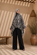 Zavia Full-Zip Batwing Poncho Blouse