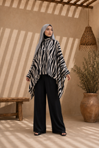 Zavia Full-Zip Batwing Poncho Blouse