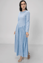 Classic Dress with Diagonal Darts | Eyelet Fabric & Cotton Lining