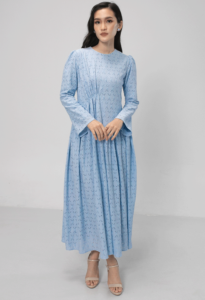 Classic Dress with Diagonal Darts | Eyelet Fabric & Cotton Lining