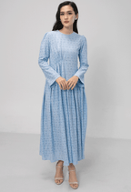 Classic Dress with Diagonal Darts | Eyelet Fabric & Cotton Lining