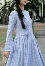 Classic Dress with Diagonal Darts | Eyelet Fabric & Cotton Lining