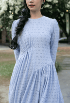 Classic Dress with Diagonal Darts | Eyelet Fabric & Cotton Lining